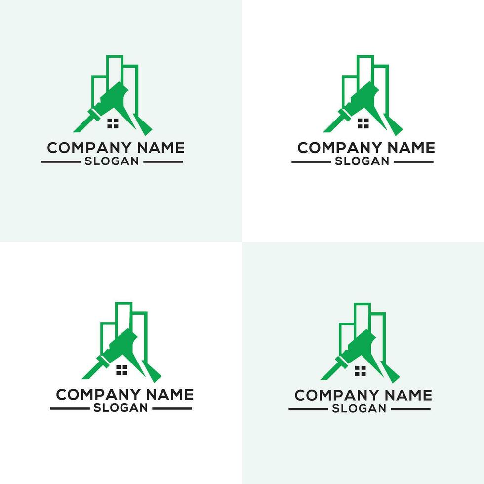 Building logo with line art style. city building abstract for logo design inspiration and business card design vector