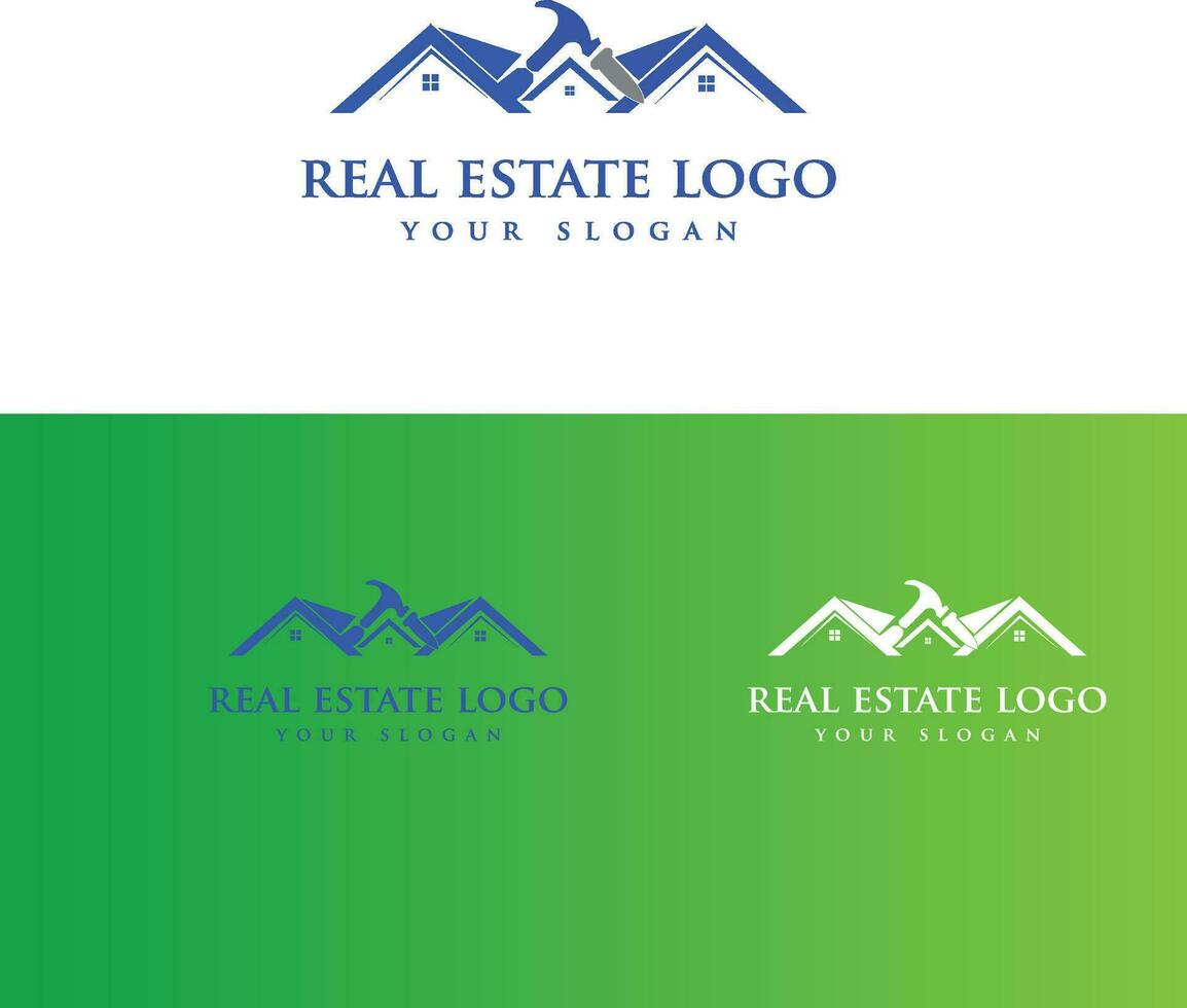real inmuebles logo diseño. edificio logo diseño. hogar logo diseño. casa logo diseño vector
