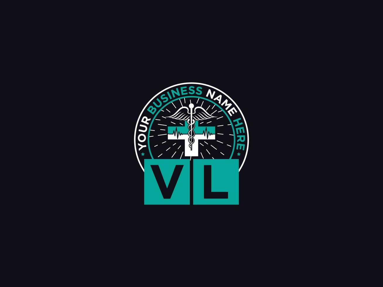 Clinical Vl Logo Icon, Medical Vl lv Logo Letter Design For Doctors vector