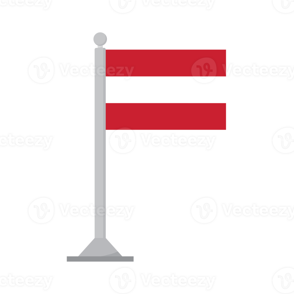 Flag of Austria on flagpole isolated png