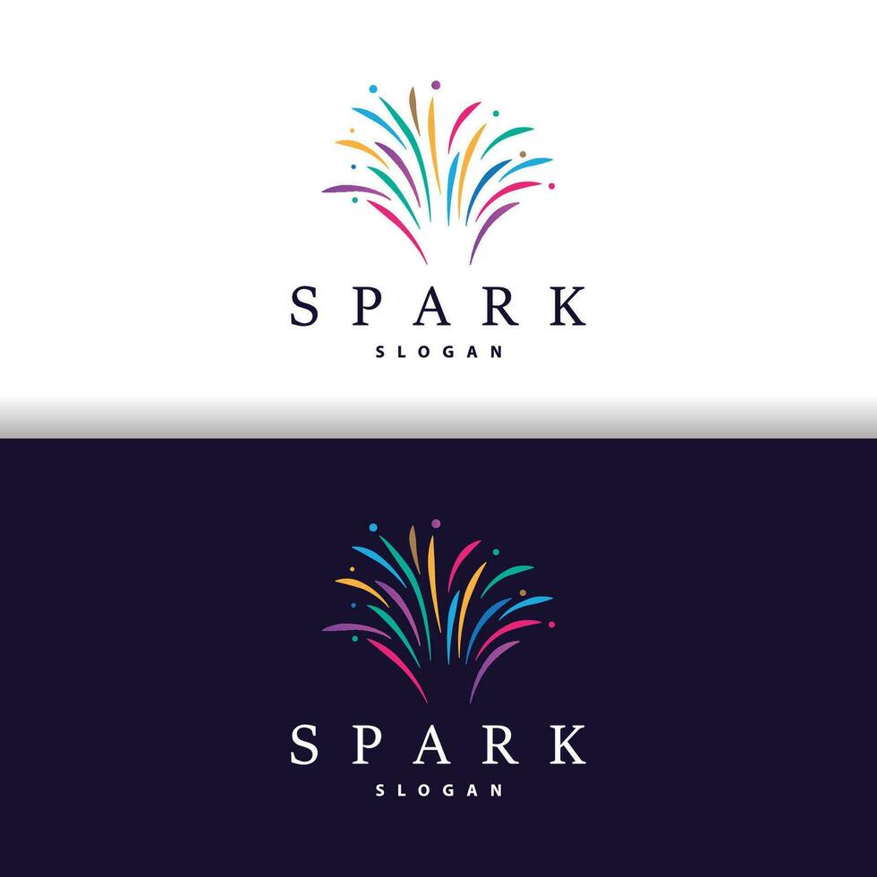 Firework Logo, Modern Abstract Design Simple Colorful Spark, Vector Template Illustration