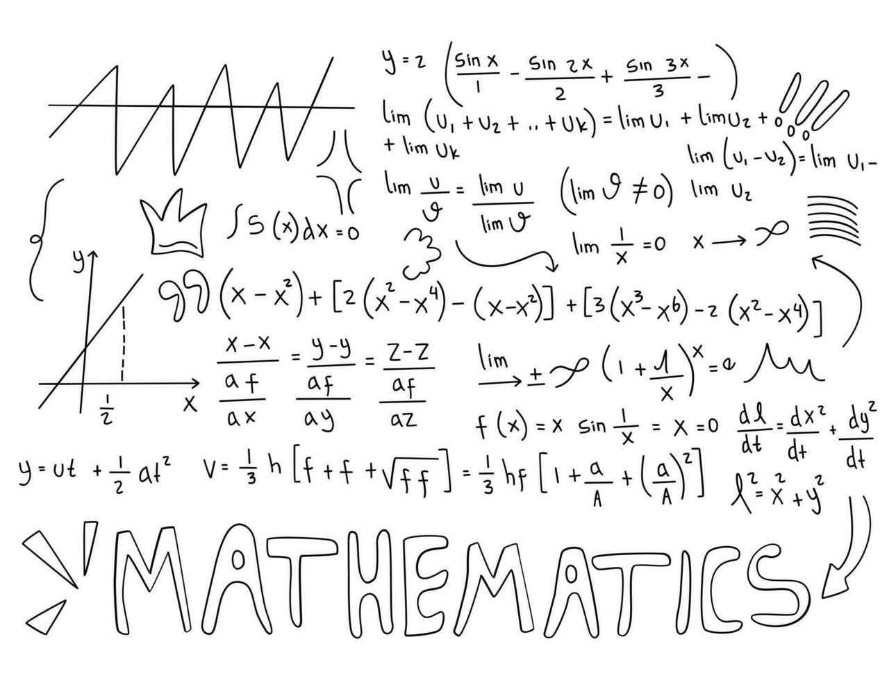 ilustración realista del fondo de la pizarra de matemáticas vector