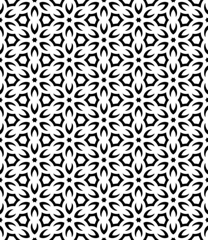 patrón abstracto sin costuras en blanco y negro. fondo y telón de fondo. diseño ornamental en escala de grises. vector