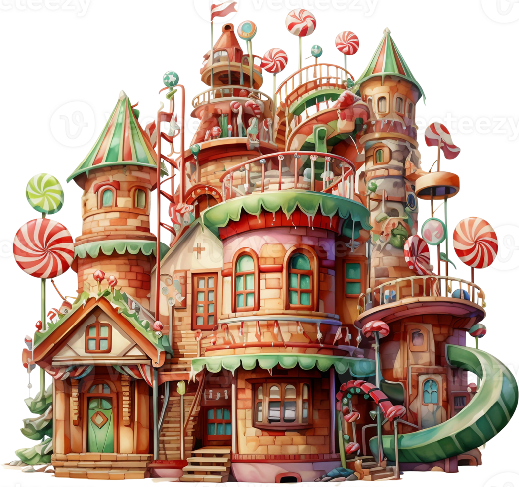 Ai Generated Watercolor Amusement Park Clipart Circus Carnival Attraction park Christmas Theme Vacation Kids Nursery Art Ferris wheel Fair Adventure Card Poster Stickers Planner png