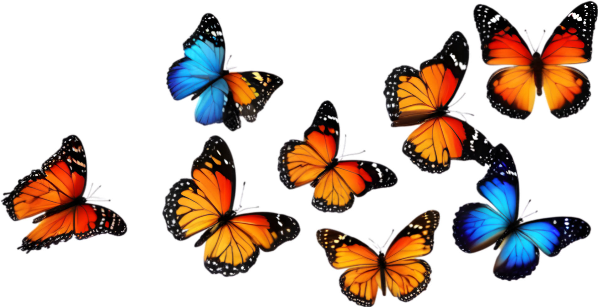 Colorful butterfly clipart for decoration. AI-generated. png