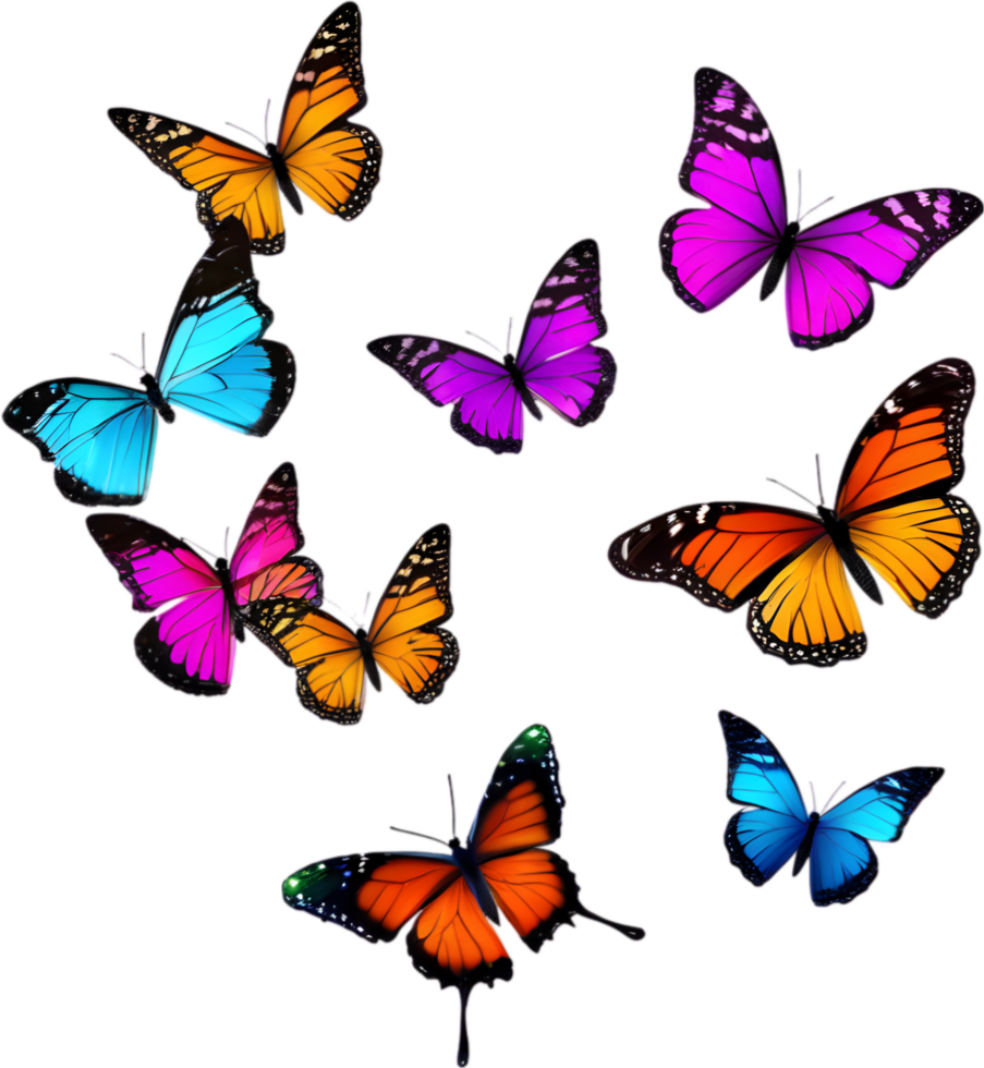 Colorful butterfly clipart for decoration. AI-generated. png