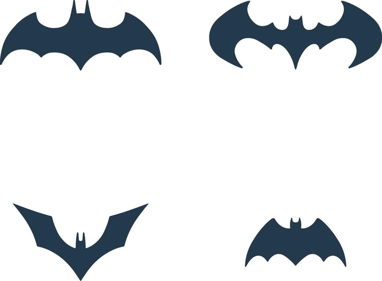 Set of Halloween Bat Silhouette Illustration. Isolated Vector. vector