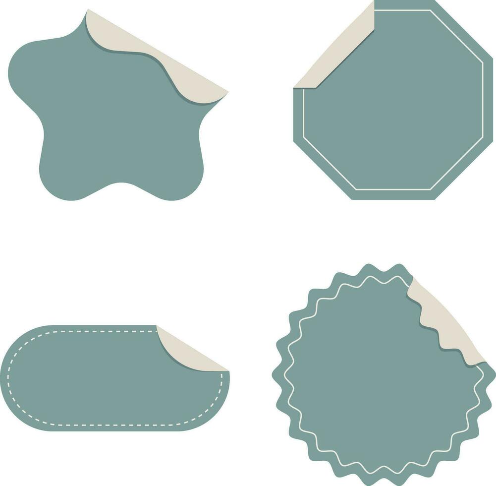 Collection of Peeling Sticker Label. Flat Design. Vector Icon.