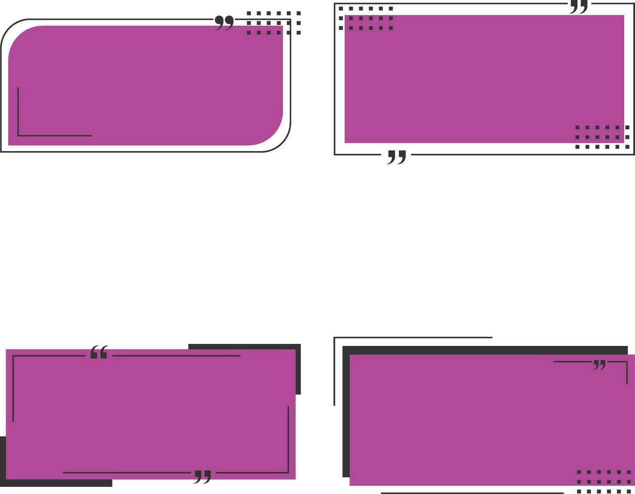 Modern Text Box With Geometric Shape. Vector Icon Set.