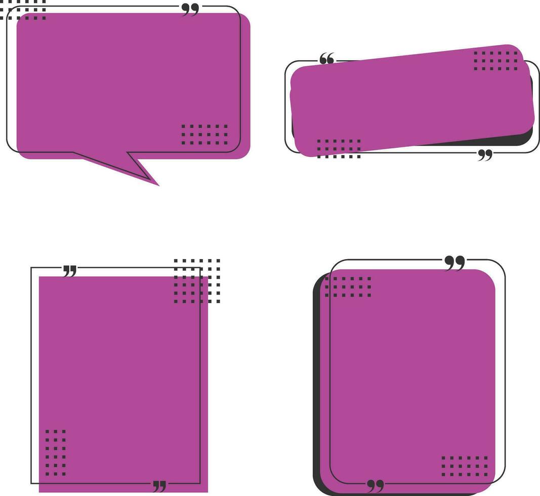 Modern Text Box With Geometric Shape. Vector Icon Set.