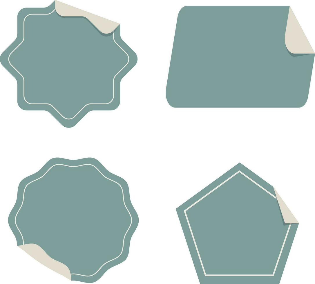 Collection of Peeling Sticker Label. Flat Design. Vector Icon.