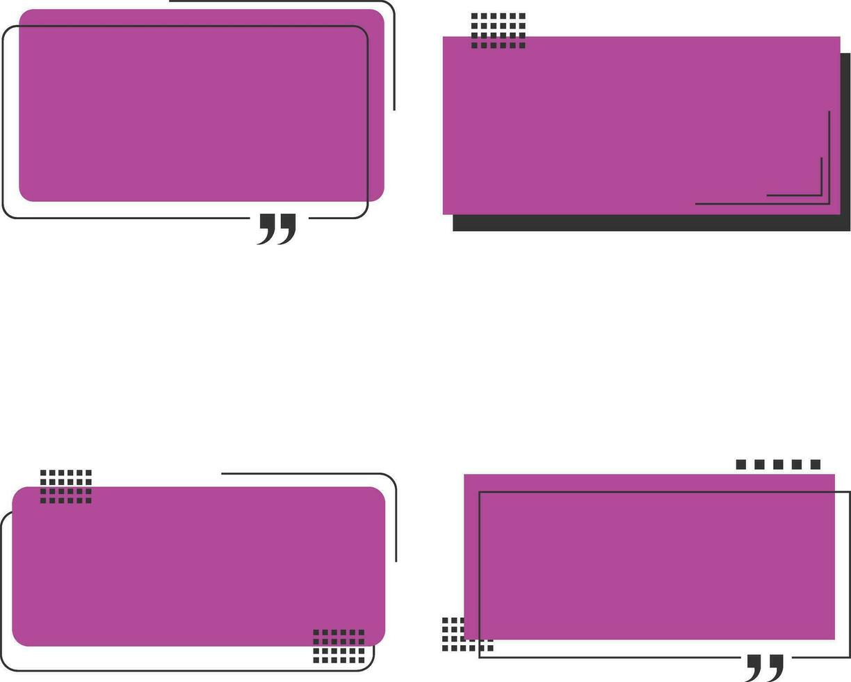 Modern Text Box With Geometric Shape. Vector Icon Set.