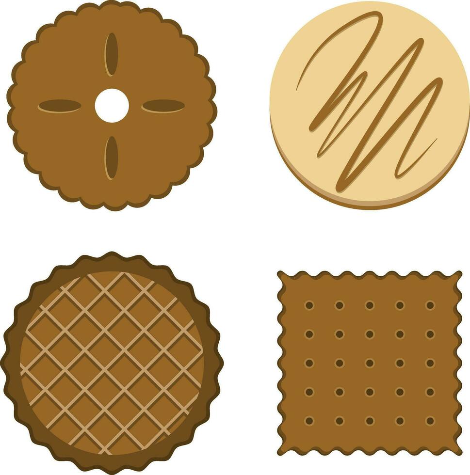 Set of Cookies Biscuit Illustration. Isolated Vector. vector