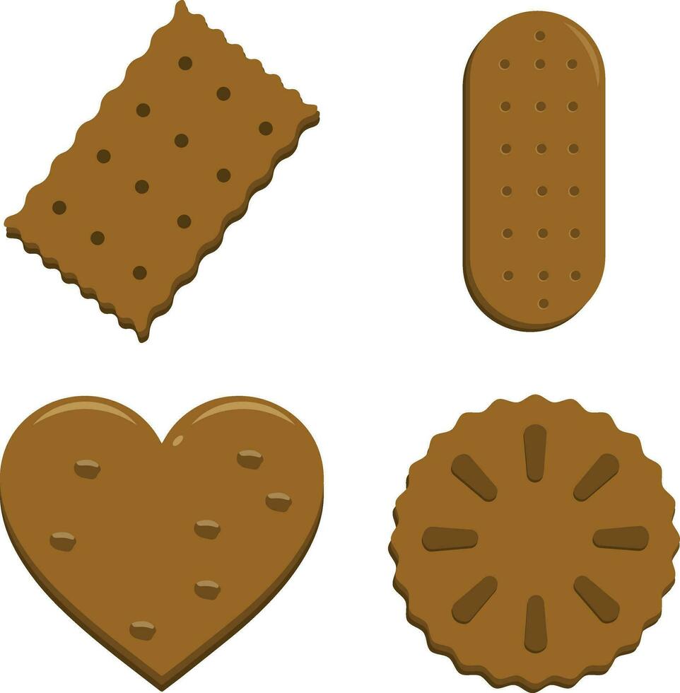 Set of Cookies Biscuit Illustration. Isolated Vector. vector