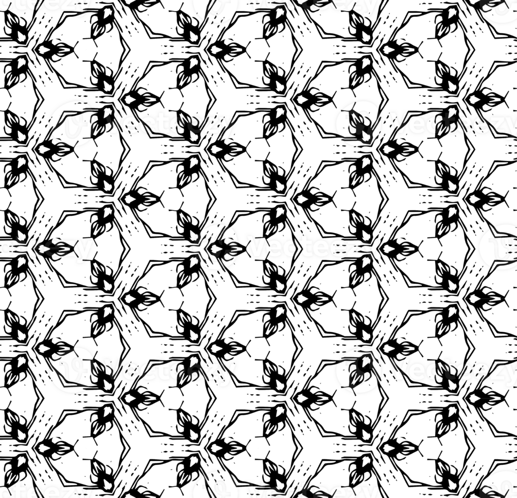 Black seamless abstract pattern. Overlay for background and backdrop. Ornamental design. PNG graphic illustration with transparent background.