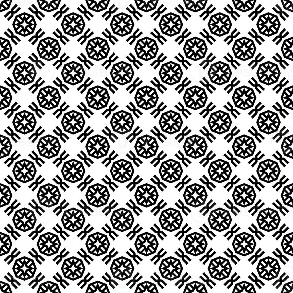 Black seamless abstract pattern. Overlay for background and backdrop. Ornamental design. PNG graphic illustration with transparent background.