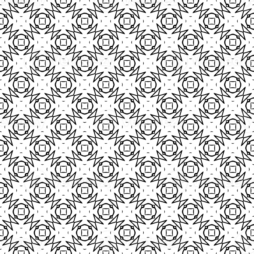 Black seamless abstract pattern. Overlay for background and backdrop. Ornamental design. PNG graphic illustration with transparent background.