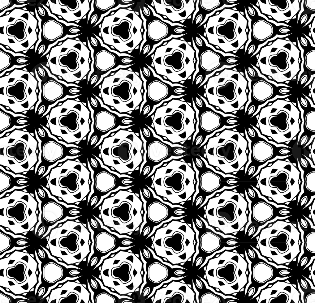 Black seamless abstract pattern. Overlay for background and backdrop. Ornamental design. PNG graphic illustration with transparent background.