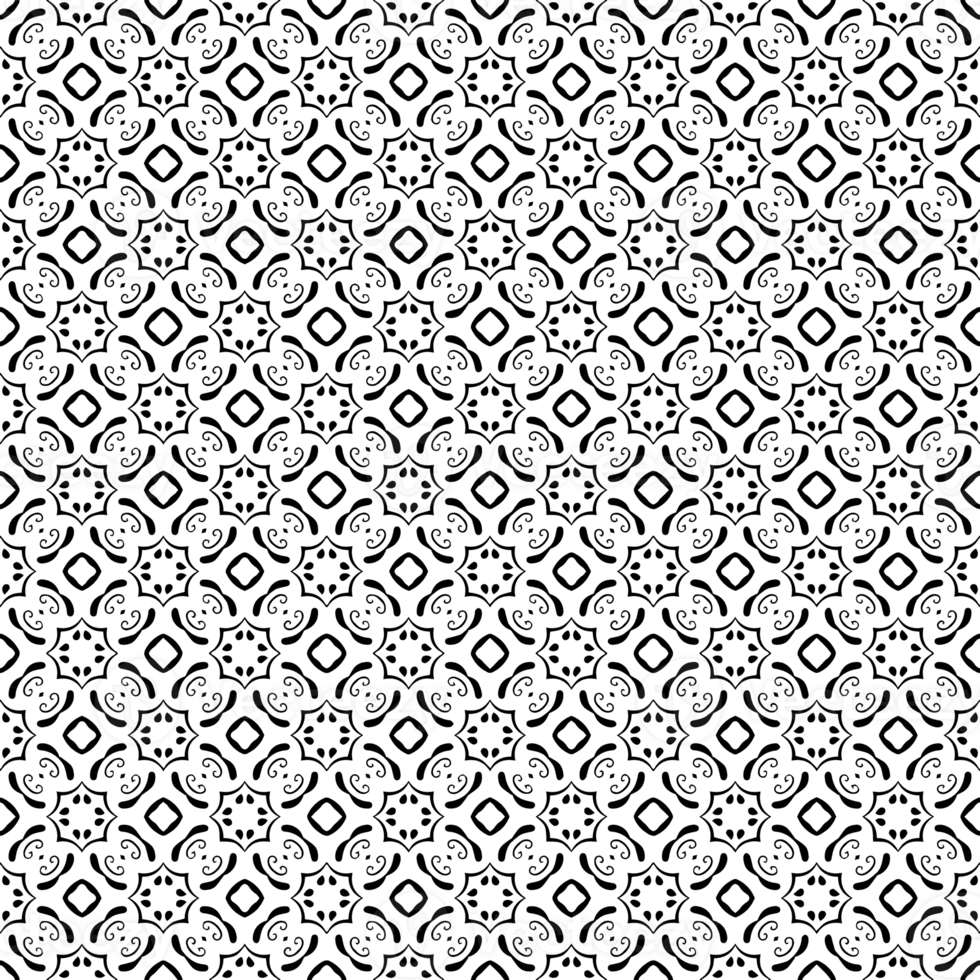 Black seamless abstract pattern. Overlay for background and backdrop. Ornamental design. PNG graphic illustration with transparent background.
