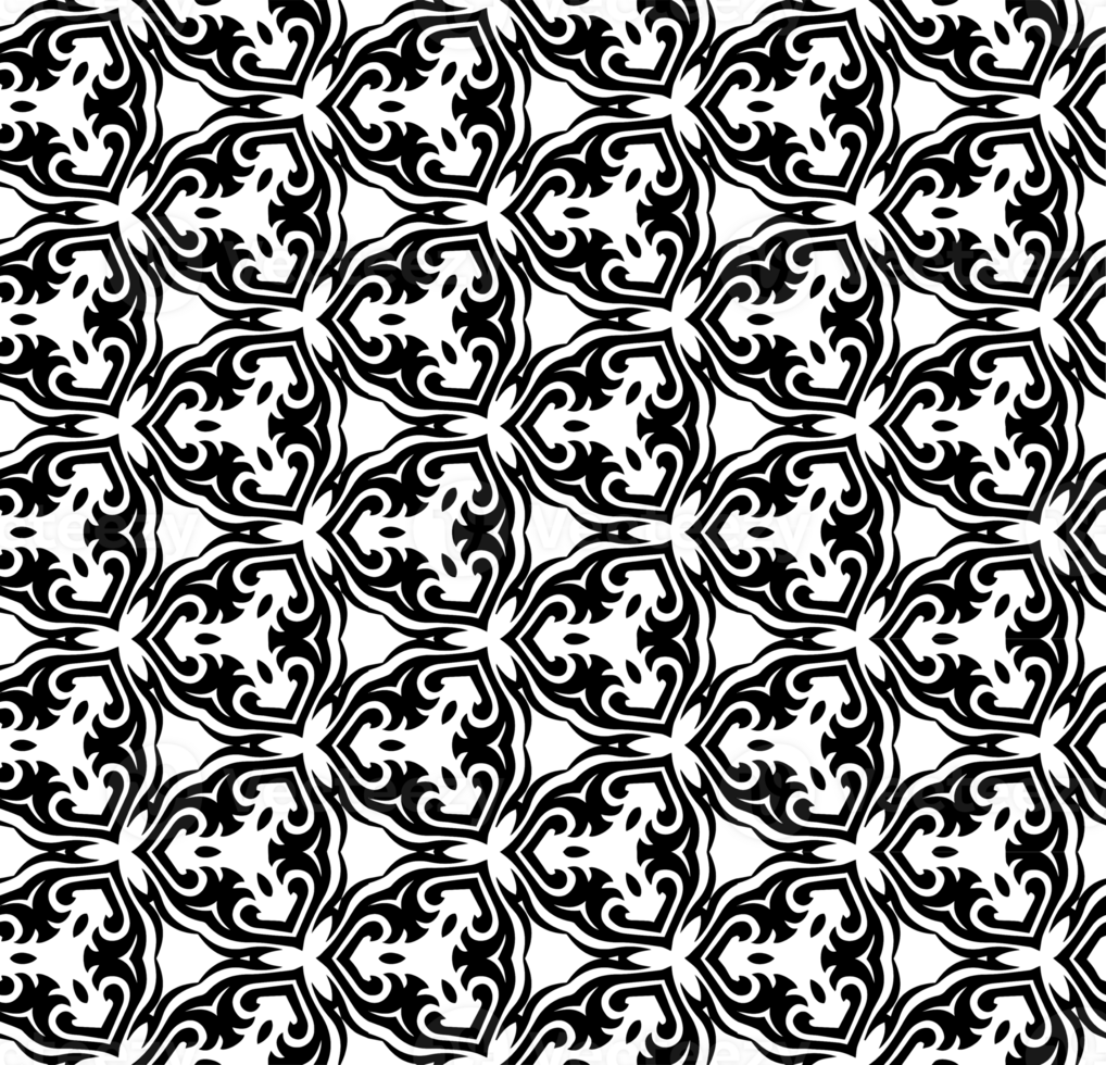Black seamless abstract pattern. Overlay for background and backdrop. Ornamental design. PNG graphic illustration with transparent background.