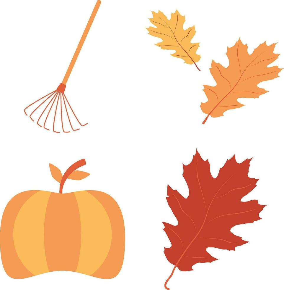 Autumnal Equinox Icon Set. Isolated Vector. vector