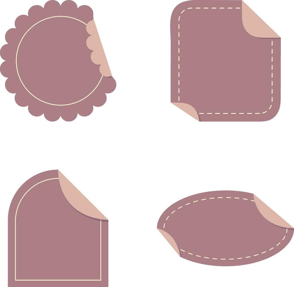 Collection of Peeling Sticker Label. Isolated Vector