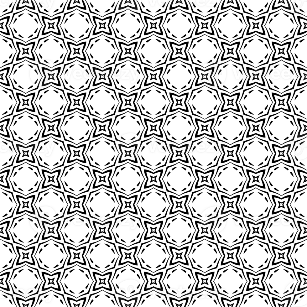 Black seamless abstract pattern. Overlay for background and backdrop. Ornamental design. PNG graphic illustration with transparent background.