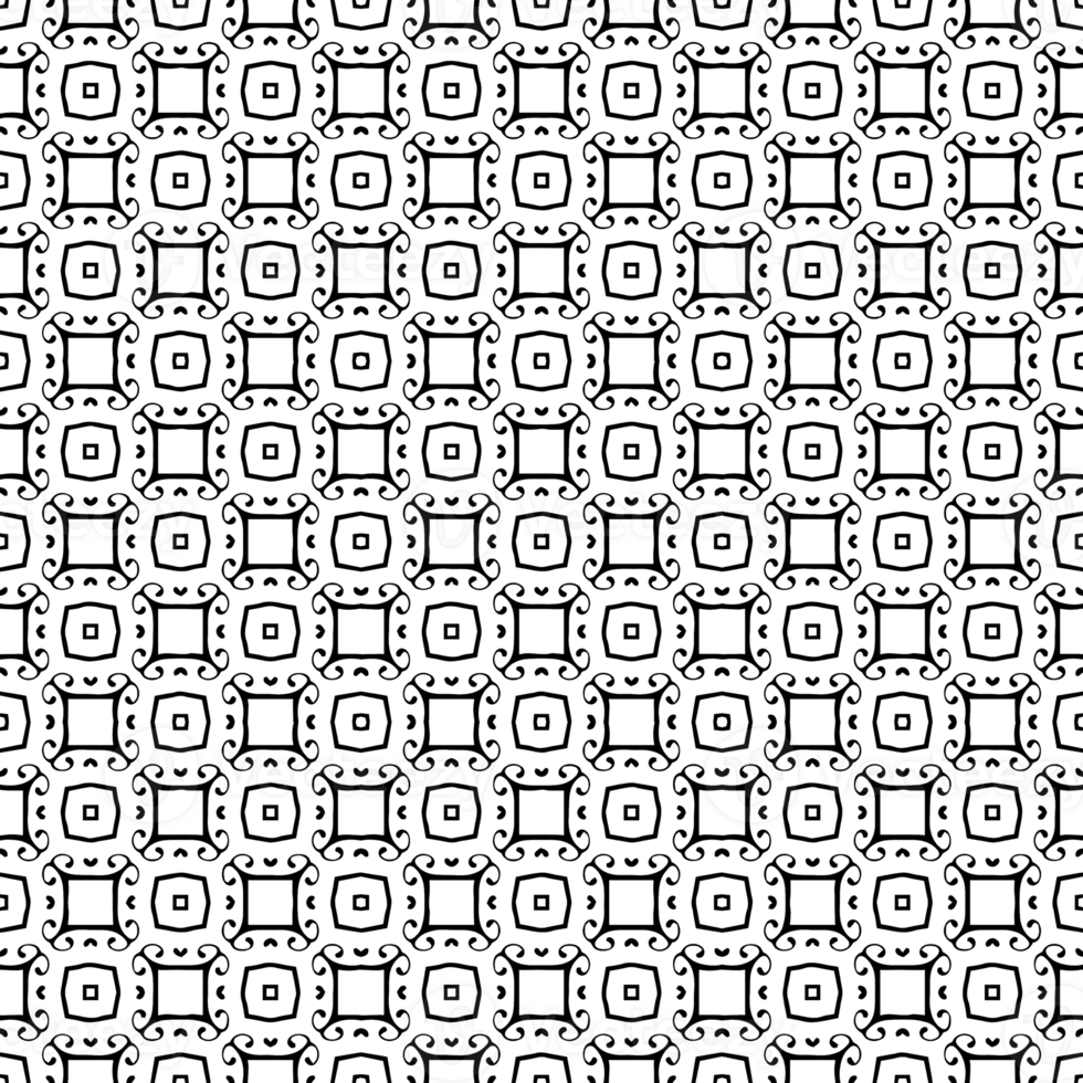 Black seamless abstract pattern. Overlay for background and backdrop. Ornamental design. PNG graphic illustration with transparent background.