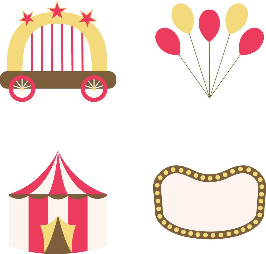 Clásico carnaval circo con plano diseño. vector ilustración colocar.
