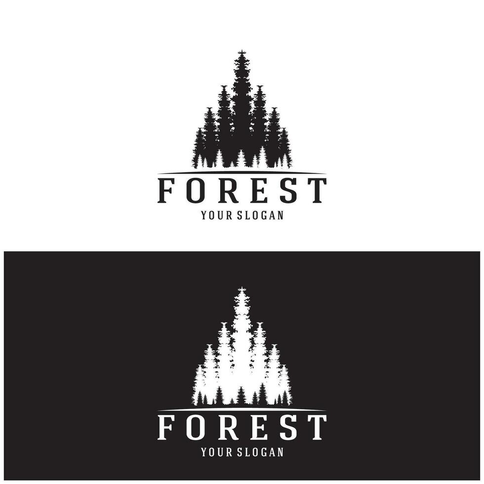 simple pine or fir tree logo, evergreen. for pine forest, adventurers, camping, nature, badges and business vector