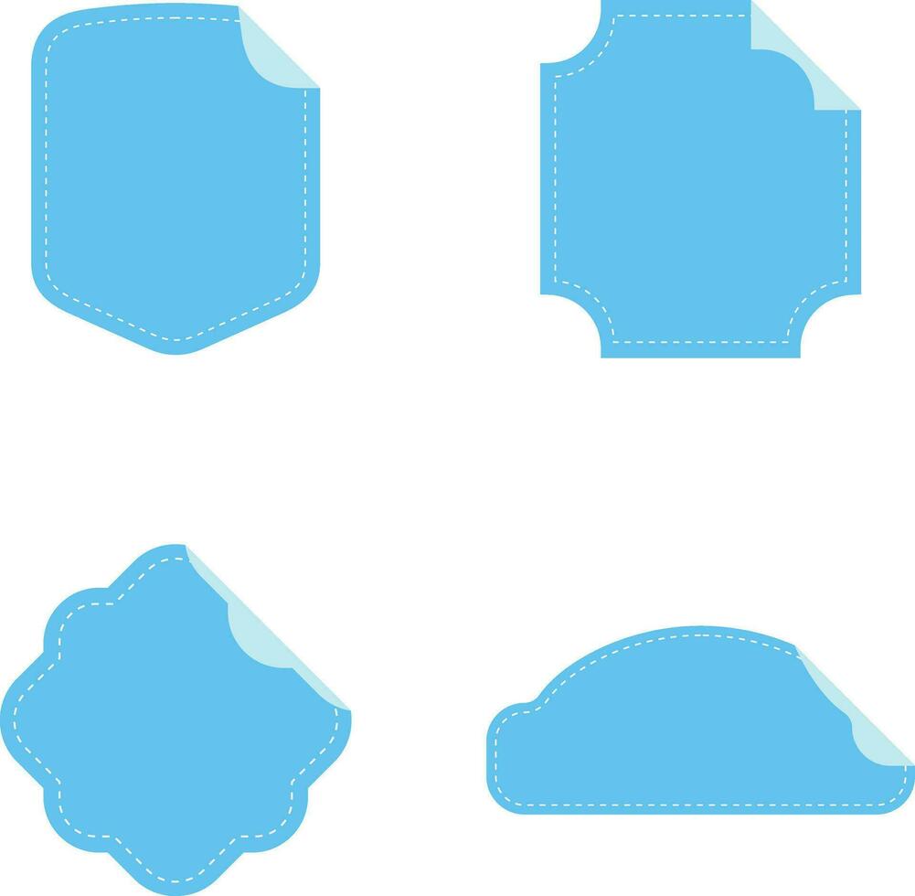 Collection of Peeling Sticker Label. Flat Design. Vector Illustration.