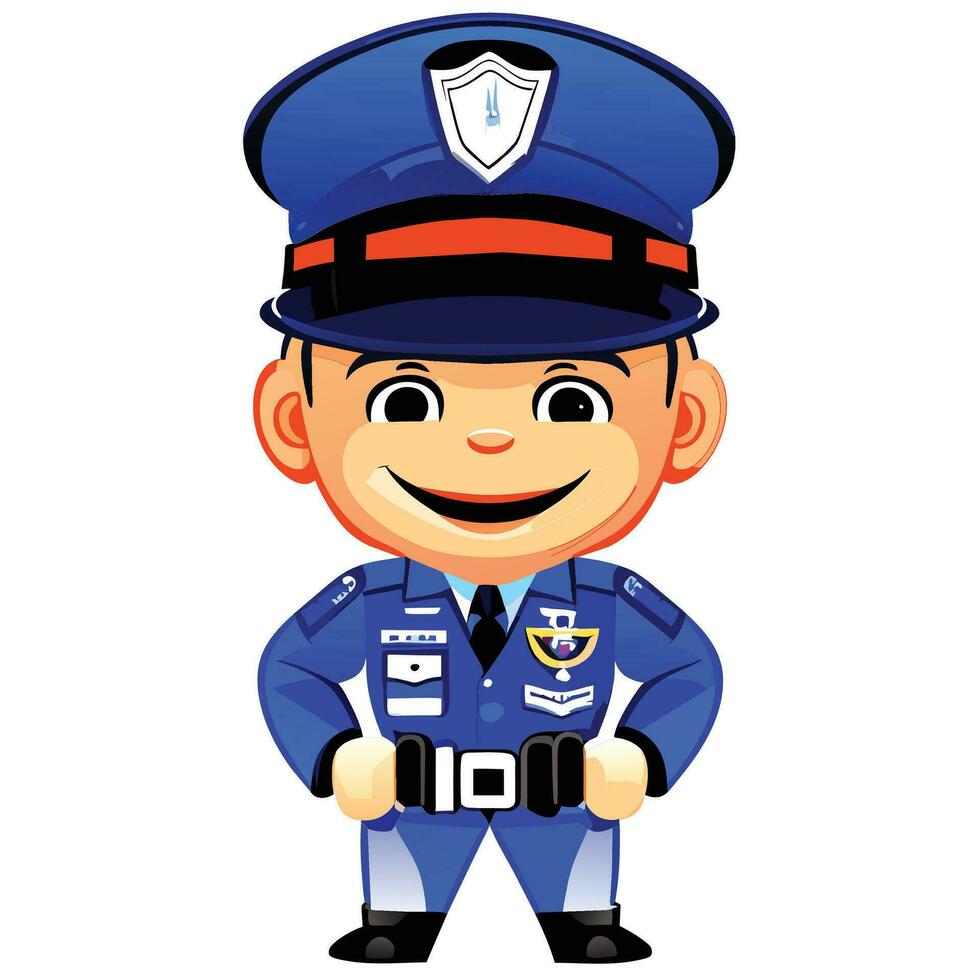 Police officer on white background vector illustration