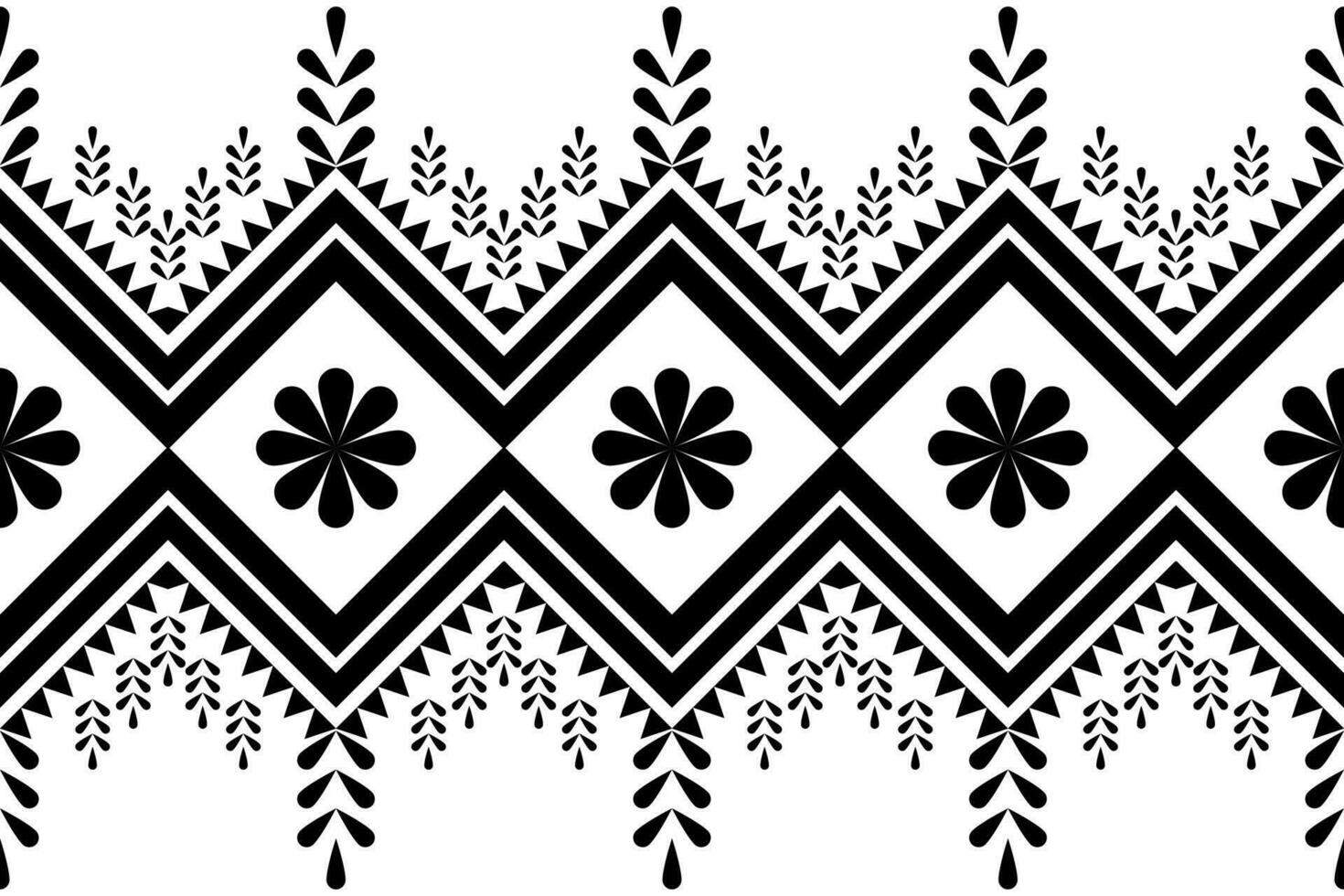 Cross Stitch Embroidery. Ethnic Patterns. Native Style. Traditional Design for texture, textile, fabric, clothing, Knitwear, print. Geometric Pixel Horizontal Seamless Vector. Blue, White, Dark Green. vector