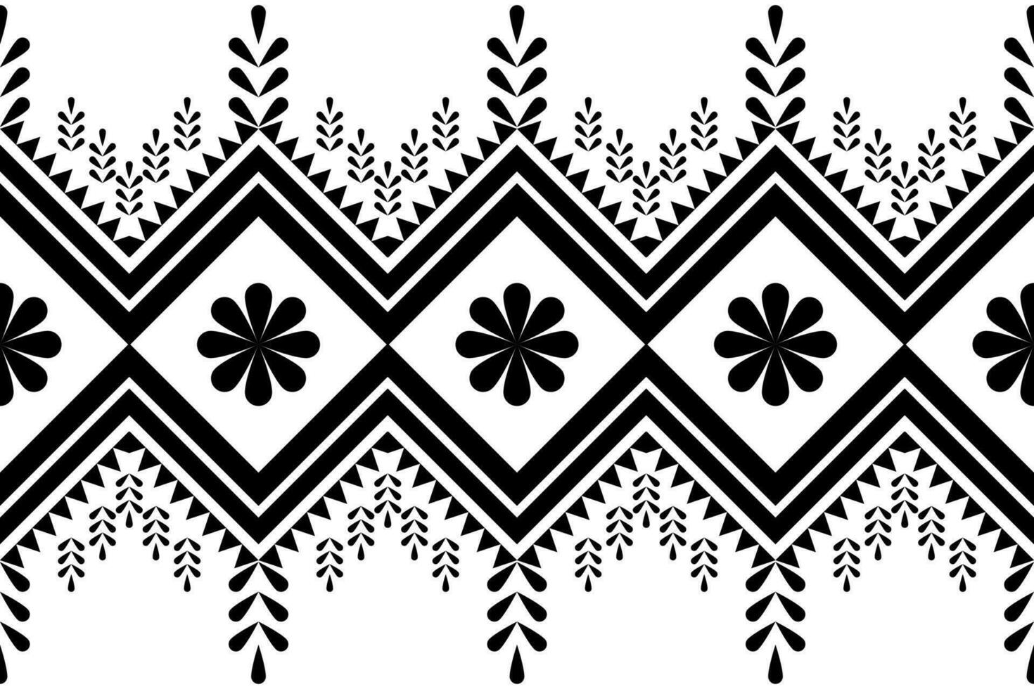 Cross Stitch Embroidery. Ethnic Patterns. Native Style. Traditional Design for texture, textile, fabric, clothing, Knitwear, print. Geometric Pixel Horizontal Seamless Vector. Blue, White, Dark Green. vector