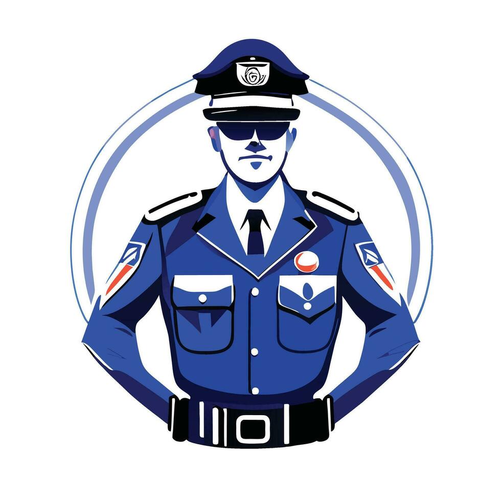 Police officer on white background vector illustration