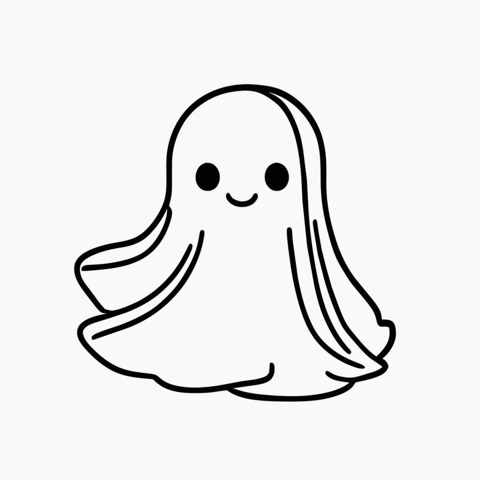 sencillo mini dibujos animados fantasma vector ilustración