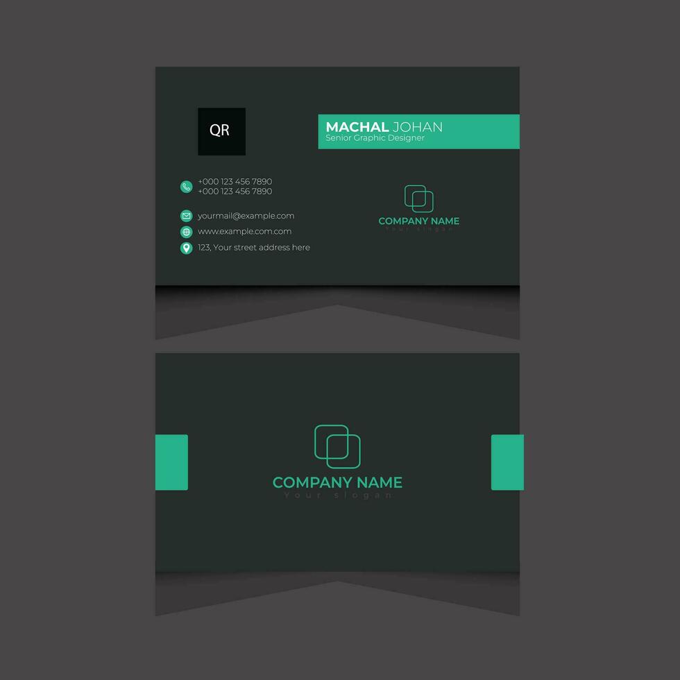 Black and Blue Corporate Business Card vector