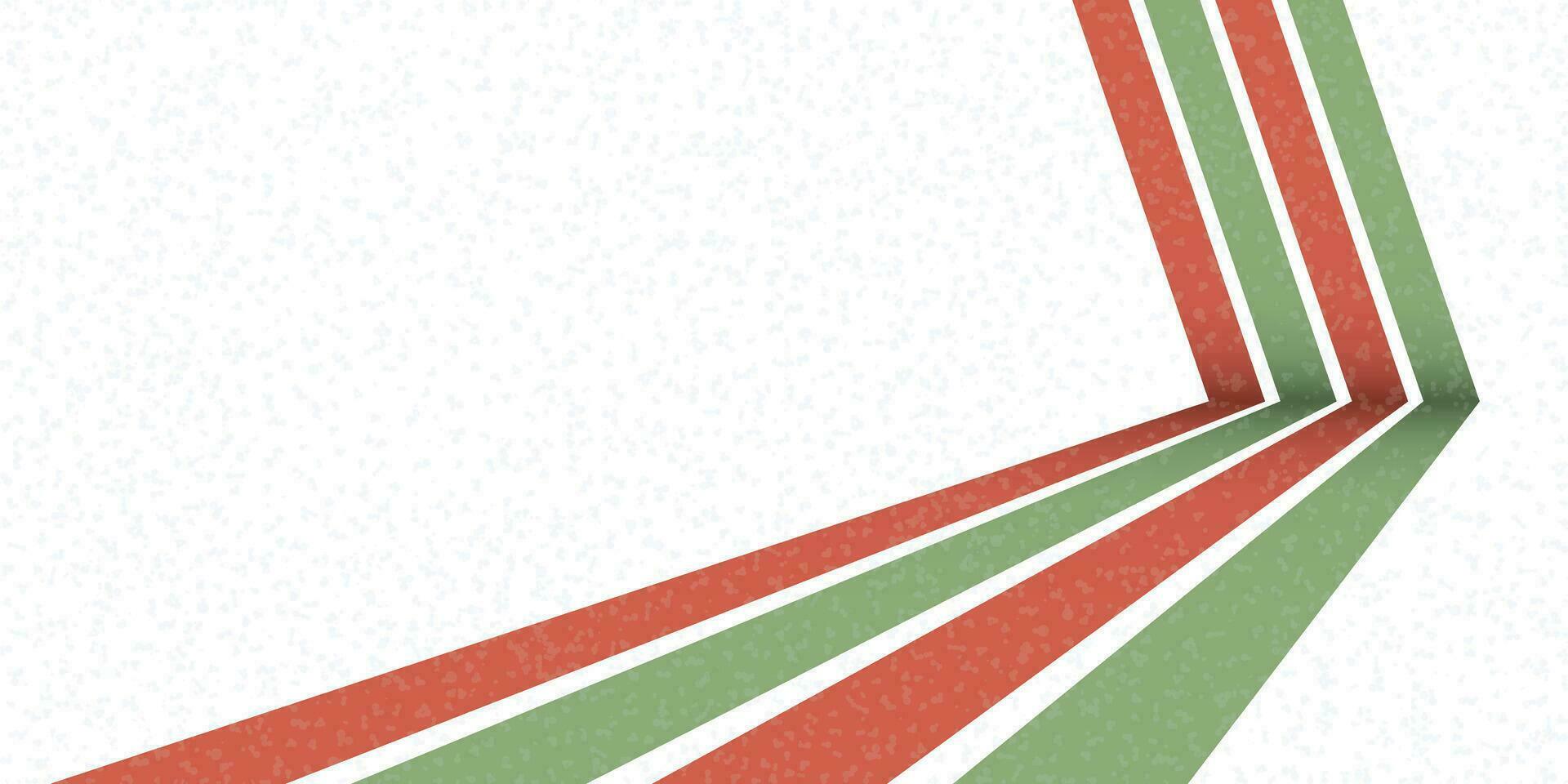 Abstract Christmas concept 1970's style red and green stripes on white background with risograph printing effect have blank space. Merry Xmas and Happy New Year vector illustration greeting card.