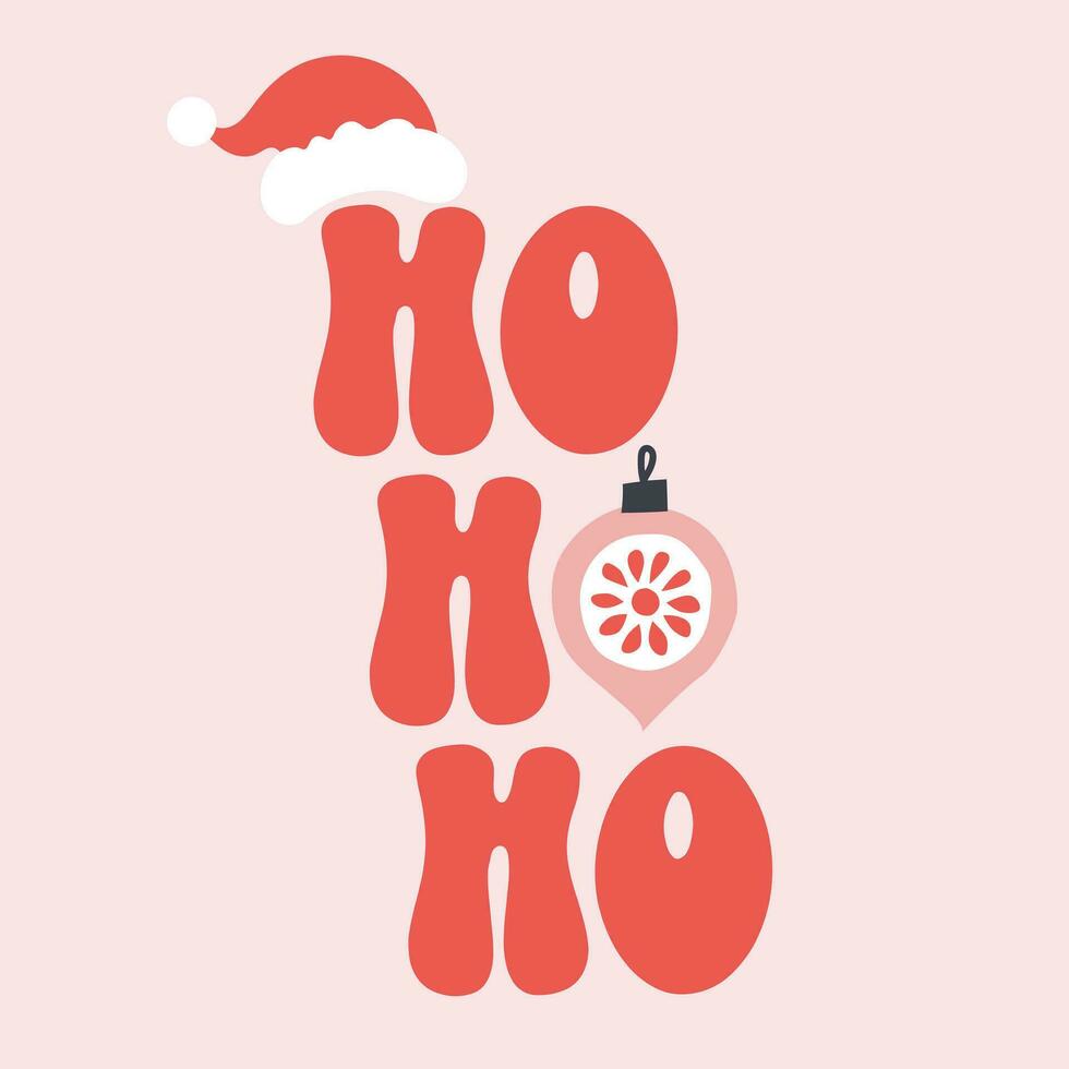 Ho Ho Ho. Christmas clipart for banner, poster, card. Contemporary vector illustration.