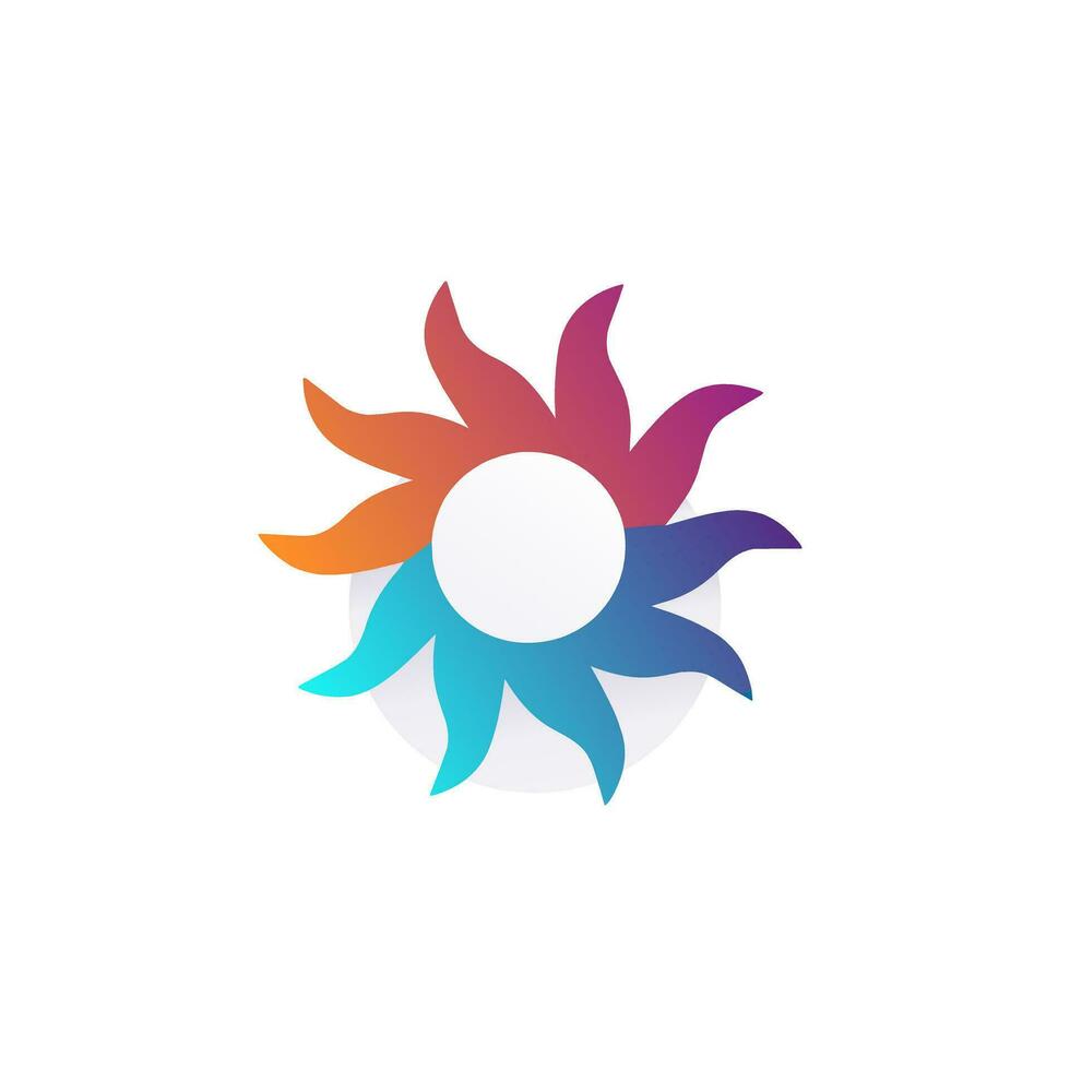 Software development cycle gradient colorful logo. Innovation business value. Sun abstract icon. Design element. Created with artificial intelligence. Ai art for corporate branding, website vector