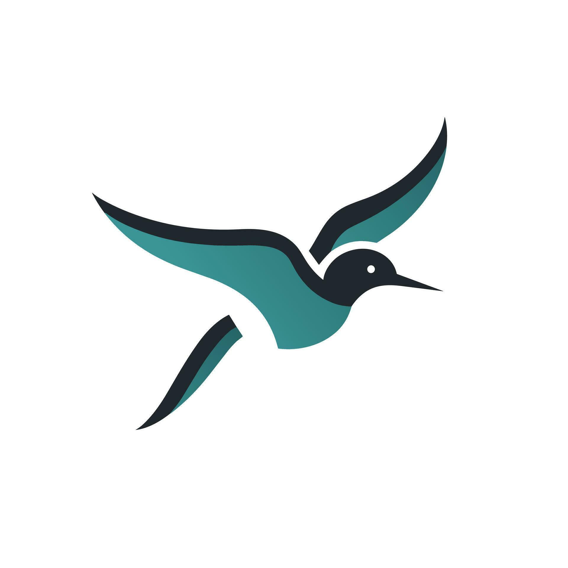 Utility service provider filled colorful logo. Simple bird icon