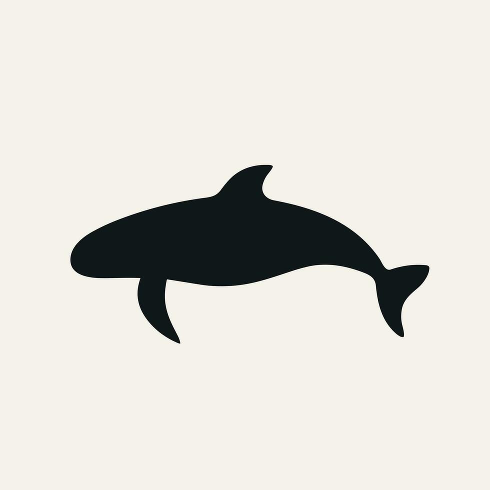 Whale sanctuary monochrome line logo. Marine wild predator. Shark. Design element. Created with artificial intelligence. Ai art for corporate branding, aquapark startup vector