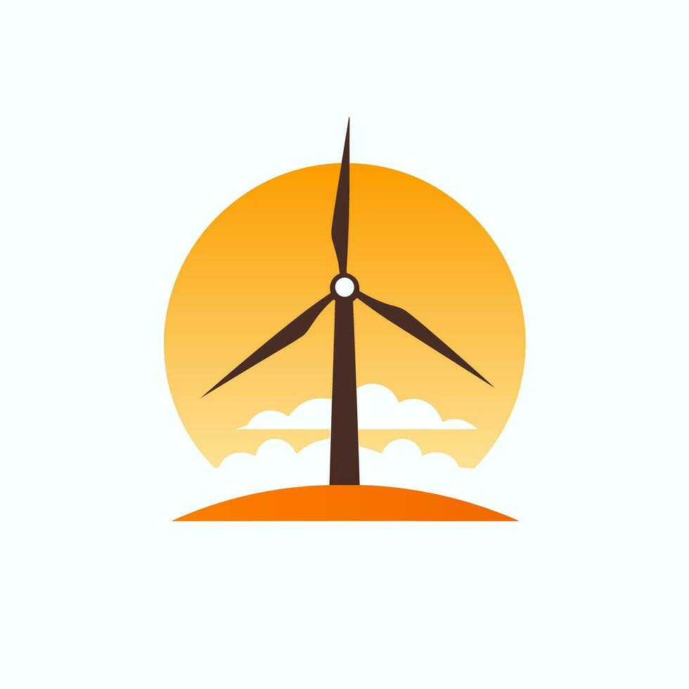 Wind energy filled gradient logo. Sustainability business value