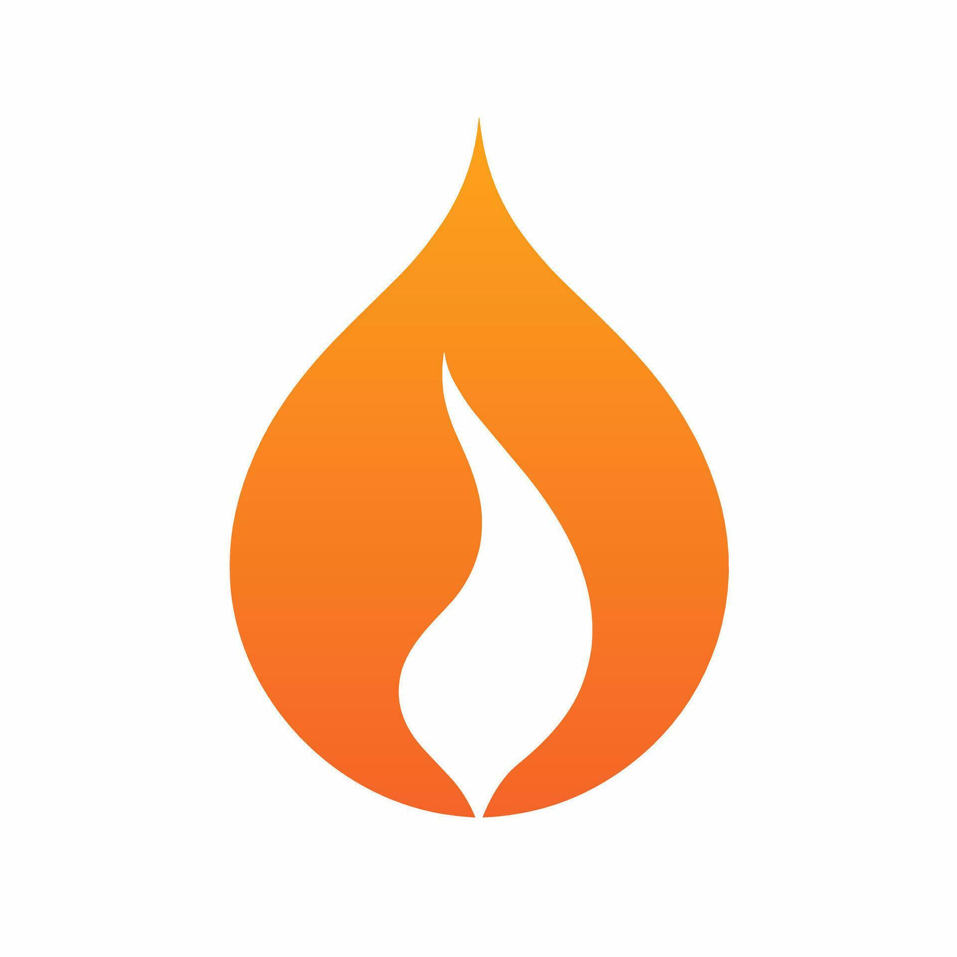 Gas utility gradient line logo. Fire simple icon. Power, strength