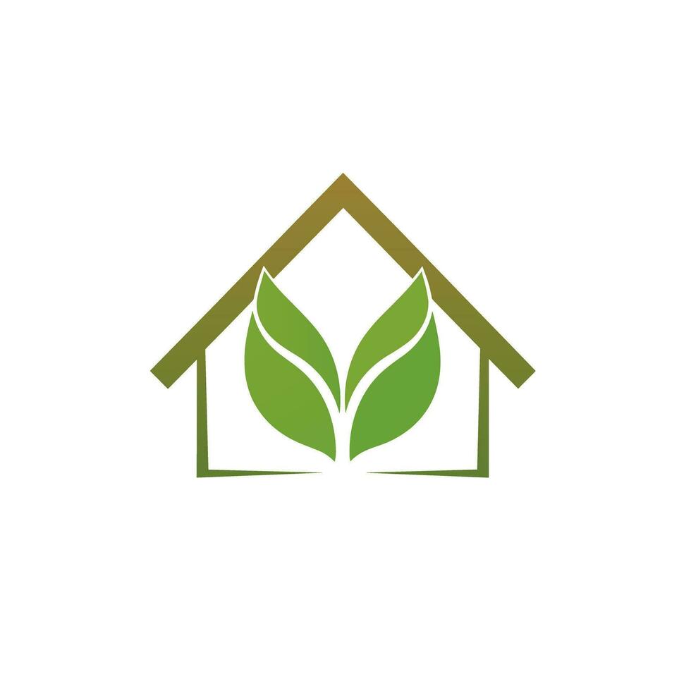 Home energy gradient line logo. Sustainability business value. House with leaves simple icon. Design element. Created with artificial intelligence. Ai art for corporate branding, website vector