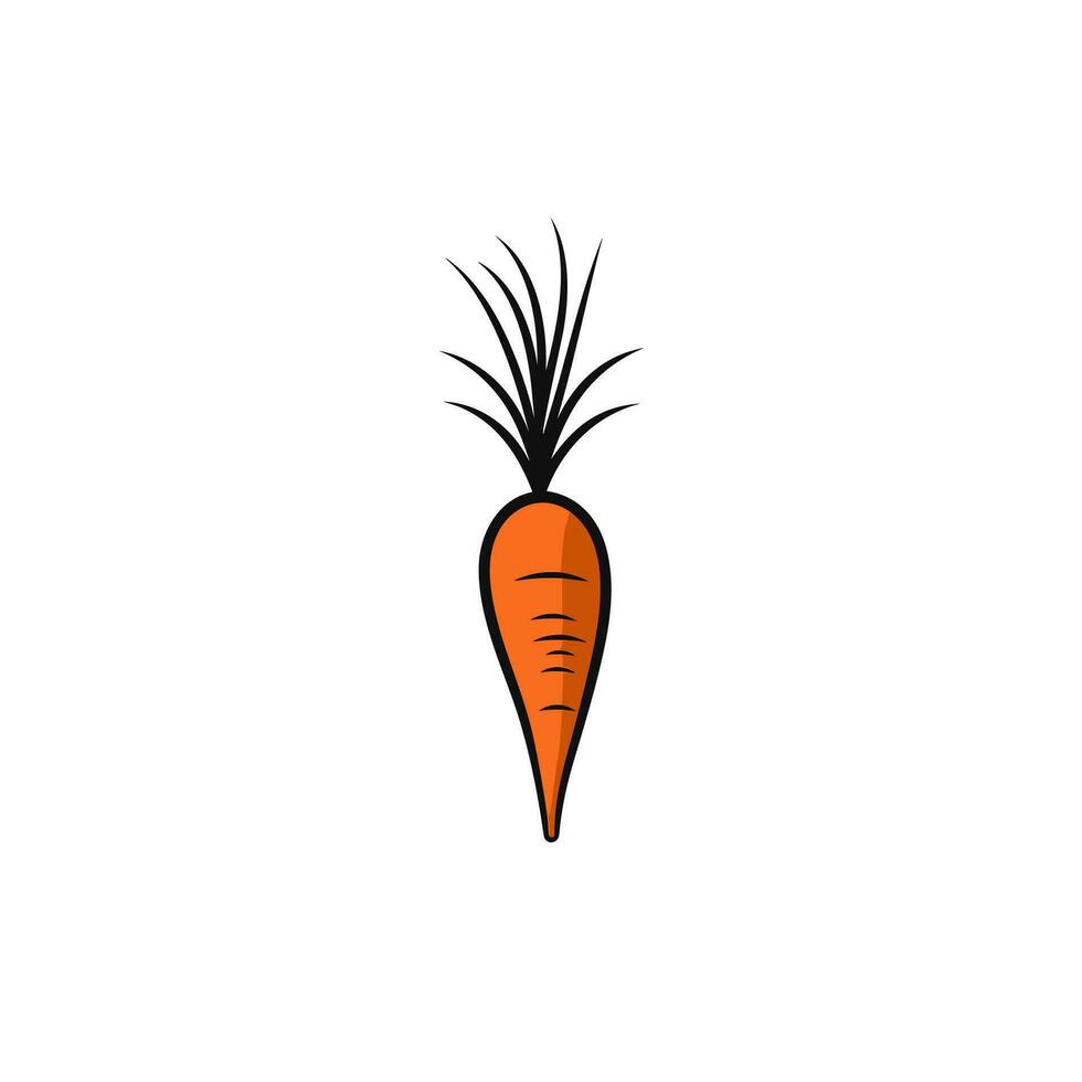 Organic food filled outline orange logo. Healthy nutrition. Carrot symbol. Design element. Created with artificial intelligence. Ai art for corporate branding, farmer market, community garden vector