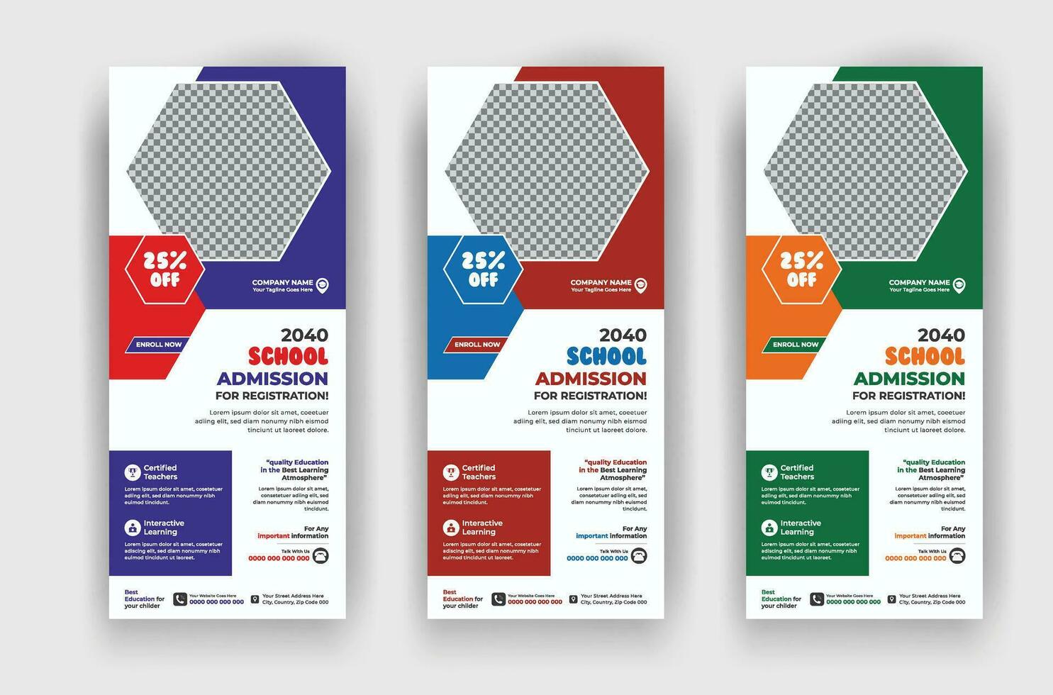 Back to school admission roll up standee pull up banner template vector