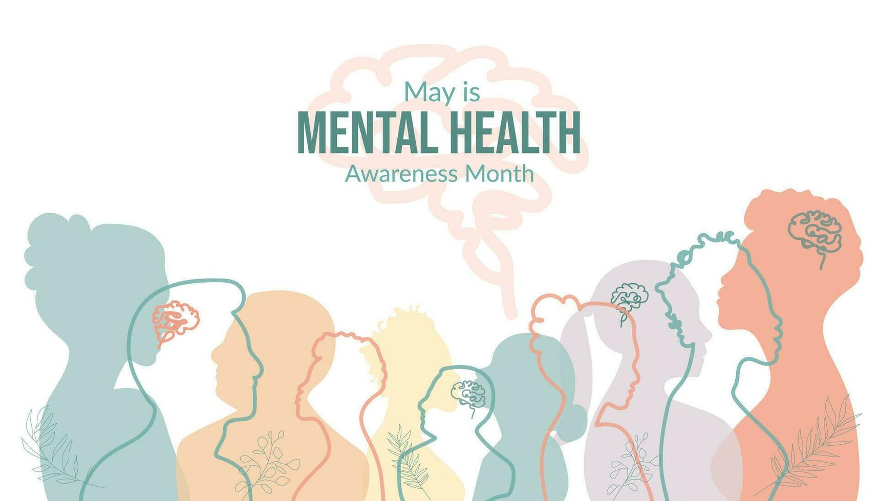 May is Mental Health Awareness Month . Mental Health Awareness Month .Vector illustration. vector