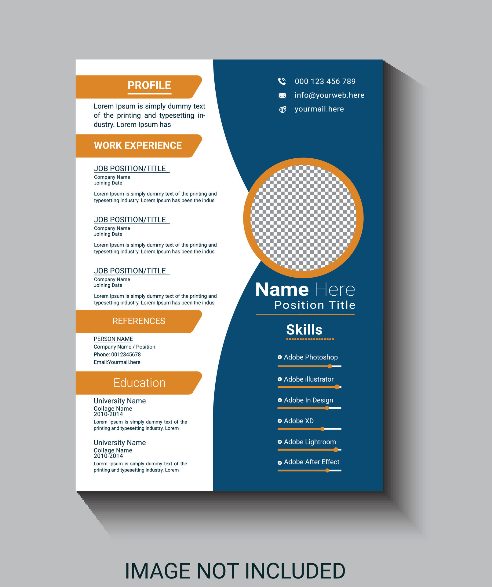 resume portfolio and cv template job application design template