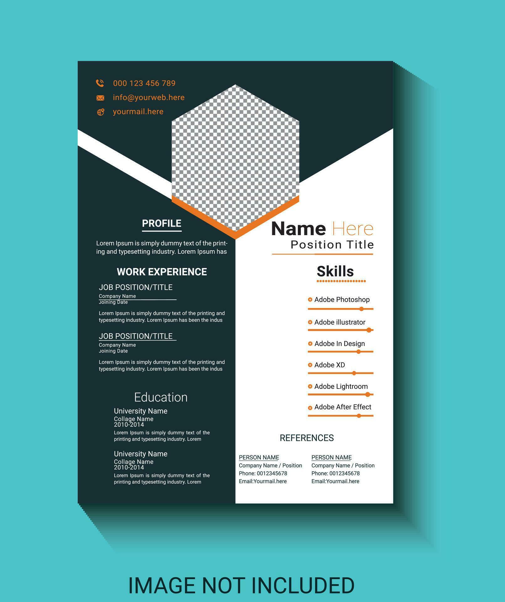 resume portfolio and cv template job application design template